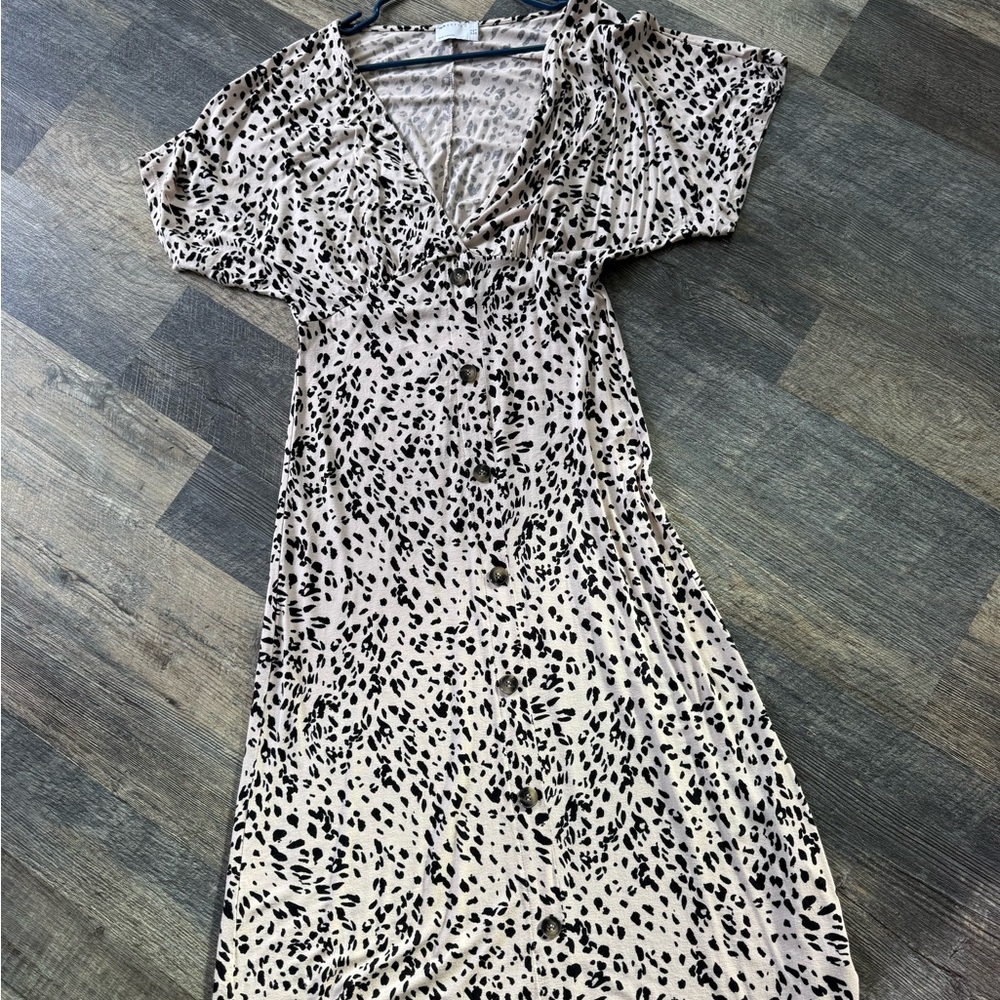 ASOS Beige and Black Animal Print Maxi Dress